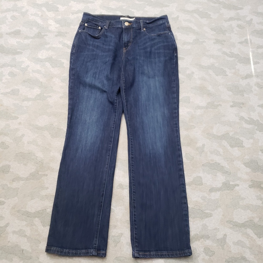 Levi's 505 Jeans Womens 6 Blue Straight‎ Stretch Pockets Denim Dark Wash